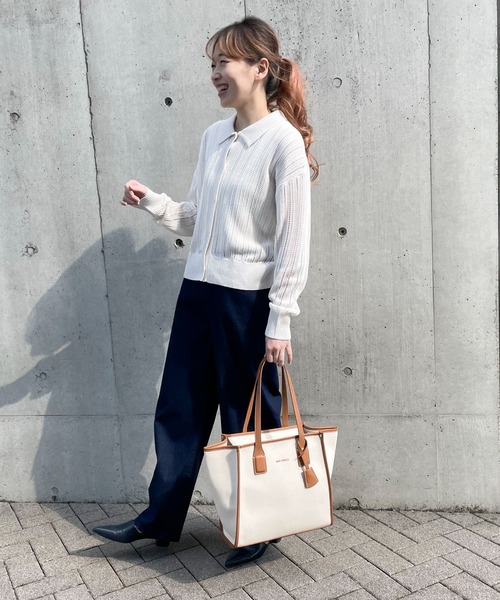 MONO COMME CA(モノコムサ)の「キャンバストート(トートバッグ・レディース・ブラック/キナリ・FREE)」の21枚目の写真