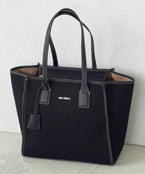 MONO COMME CA(モノコムサ)の「キャンバストート(トートバッグ・レディース・ブラック/キナリ・FREE)」の19枚目の写真