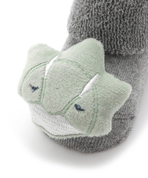 Ampersand（アンパサンド）の「ラトルソックス（ベビーシューズ/ベビーソックス・キッズ・アイボリー/グレー・9/12）」の8枚目の写真