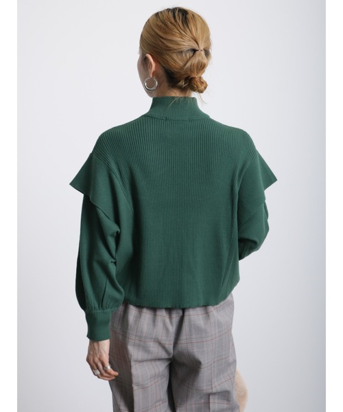 Samansa Mos2 blue（サマンサモスモスブルー）の「ショルダータックニットプルオーバー（ニット/セーター・レディース・ブラック/オフホワイト/グリーン・ﾌﾘ-）」の18枚目の写真