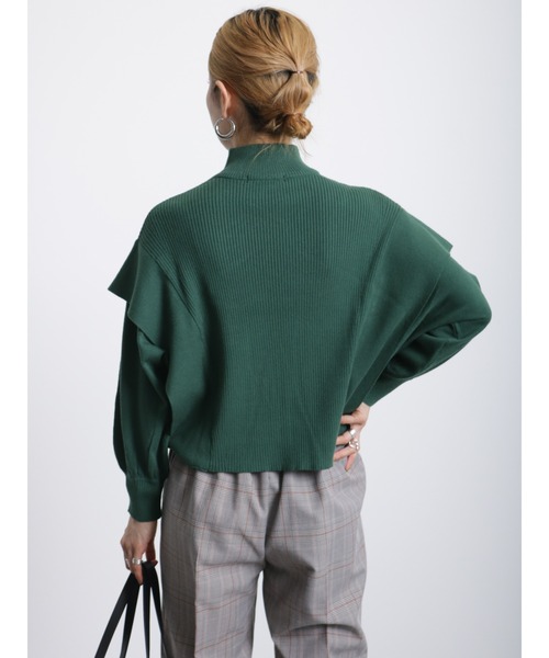 Samansa Mos2 blue（サマンサモスモスブルー）の「ショルダータックニットプルオーバー（ニット/セーター・レディース・ブラック/オフホワイト/グリーン・ﾌﾘ-）」の19枚目の写真