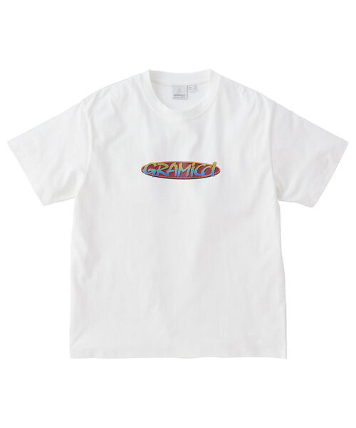 Gramicci（グラミチ）の「【GRAMICCI/グラミチ】ボックスロゴ プリントTシャツ グラデーションロゴ（Tシャツ/カットソー・メンズ・ブラック/ホワイト・M/L）」の4枚目の写真