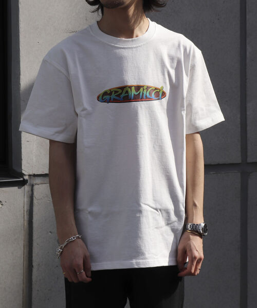 Gramicci（グラミチ）の「【GRAMICCI/グラミチ】ボックスロゴ プリントTシャツ グラデーションロゴ（Tシャツ/カットソー・メンズ・ブラック/ホワイト・M/L）」の13枚目の写真