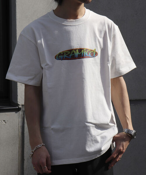 Gramicci（グラミチ）の「【GRAMICCI/グラミチ】ボックスロゴ プリントTシャツ グラデーションロゴ（Tシャツ/カットソー・メンズ・ブラック/ホワイト・M/L）」の16枚目の写真