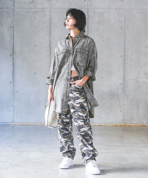 PAGEBOY(ページボーイ)の「デニムスナップルーズシャツ(シャツ/ブラウス・レディース・インディゴブルー/ブルー/ブラック系その他・FREE)」の8枚目の写真