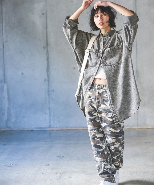 PAGEBOY(ページボーイ)の「デニムスナップルーズシャツ(シャツ/ブラウス・レディース・インディゴブルー/ブルー/ブラック系その他・FREE)」の9枚目の写真