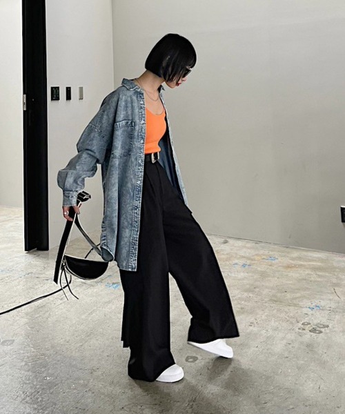 PAGEBOY(ページボーイ)の「デニムスナップルーズシャツ(シャツ/ブラウス・レディース・インディゴブルー/ブルー/ブラック系その他・FREE)」の14枚目の写真