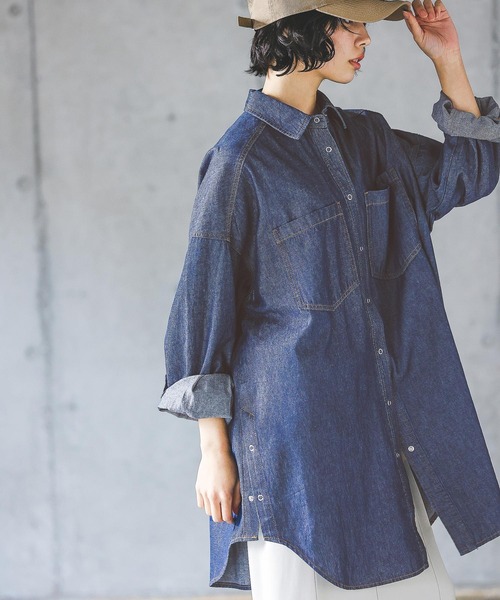 PAGEBOY(ページボーイ)の「デニムスナップルーズシャツ(シャツ/ブラウス・レディース・インディゴブルー/ブルー/ブラック系その他・FREE)」の17枚目の写真