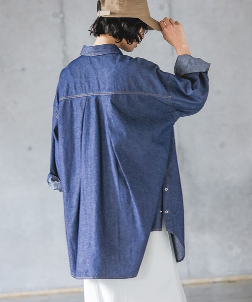 PAGEBOY(ページボーイ)の「デニムスナップルーズシャツ(シャツ/ブラウス・レディース・インディゴブルー/ブルー/ブラック系その他・FREE)」の18枚目の写真