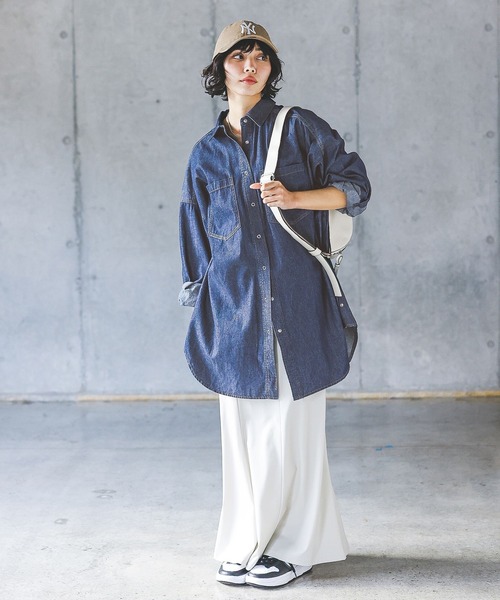 PAGEBOY(ページボーイ)の「デニムスナップルーズシャツ(シャツ/ブラウス・レディース・インディゴブルー/ブルー/ブラック系その他・FREE)」の21枚目の写真