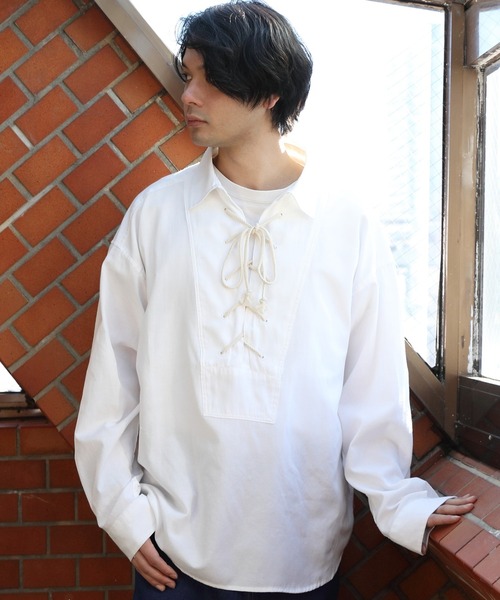 8(eight)（エイト）の「シャンブレーレースアップシャツ（シャツ