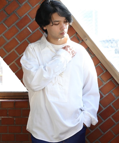 8(eight)（エイト）の「シャンブレーレースアップシャツ（シャツ