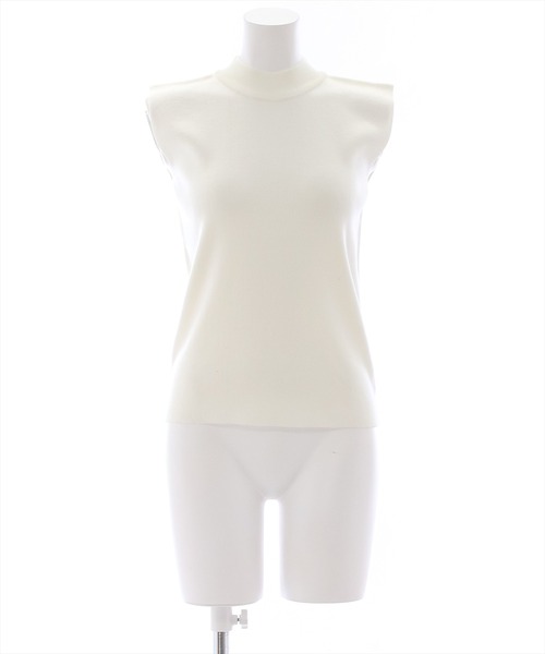 clear（クリア）の「ミラノリブノースリニットトップス[オフィスカジュアル 着回し抜群 大人 カジュアル]（ニット/セーター・レディース・イエロー/グリーン/オフホワイト/ブラック/サックスブルー/グレイッシュベージュ/ブラウン/オレンジ/ピンク/テラコッタ/グリーン系その他2/ブルー・F）」の2枚目の写真