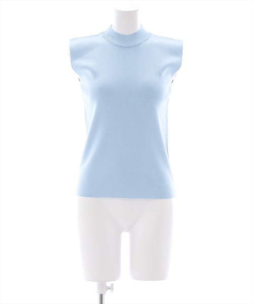 clear（クリア）の「ミラノリブノースリニットトップス[オフィスカジュアル 着回し抜群 大人 カジュアル]（ニット/セーター・レディース・イエロー/グリーン/オフホワイト/ブラック/サックスブルー/グレイッシュベージュ/ブラウン/オレンジ/ピンク/テラコッタ/グリーン系その他2/ブルー・F）」の9枚目の写真