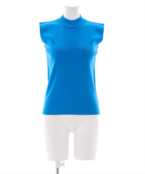 clear（クリア）の「ミラノリブノースリニットトップス[オフィスカジュアル 着回し抜群 大人 カジュアル]（ニット/セーター・レディース・イエロー/グリーン/オフホワイト/ブラック/サックスブルー/グレイッシュベージュ/ブラウン/オレンジ/ピンク/テラコッタ/グリーン系その他2/ブルー・F）」の10枚目の写真