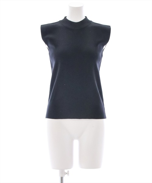 clear（クリア）の「ミラノリブノースリニットトップス[オフィスカジュアル 着回し抜群 大人 カジュアル]（ニット/セーター・レディース・イエロー/グリーン/オフホワイト/ブラック/サックスブルー/グレイッシュベージュ/ブラウン/オレンジ/ピンク/テラコッタ/グリーン系その他2/ブルー・F）」の3枚目の写真