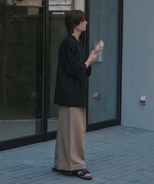 shiki tokyo（シキトウキョウ）の「Oversized Double Rib Design T-shirts / オーバーサイズダブルリブデザインTシャツ（Tシャツ/カットソー・メンズ・ブラック/チャコールグレー/ターコイズブルー・SMALL/MEDIUM/LARGE）」の7枚目の写真