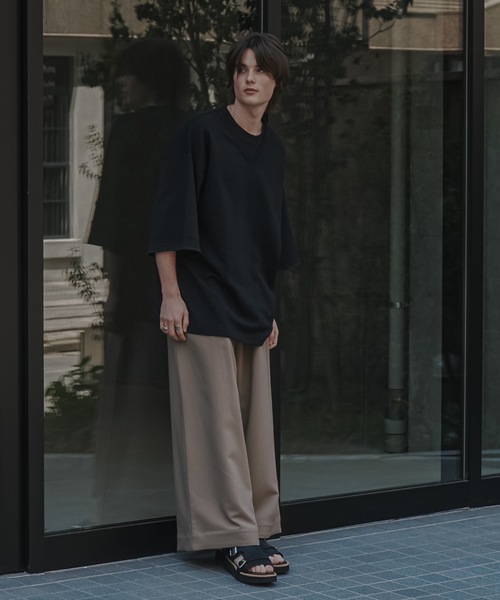 shiki tokyo（シキトウキョウ）の「Oversized Double Rib Design T-shirts / オーバーサイズダブルリブデザインTシャツ（Tシャツ/カットソー・メンズ・ブラック/チャコールグレー/ターコイズブルー・SMALL/MEDIUM/LARGE）」の10枚目の写真