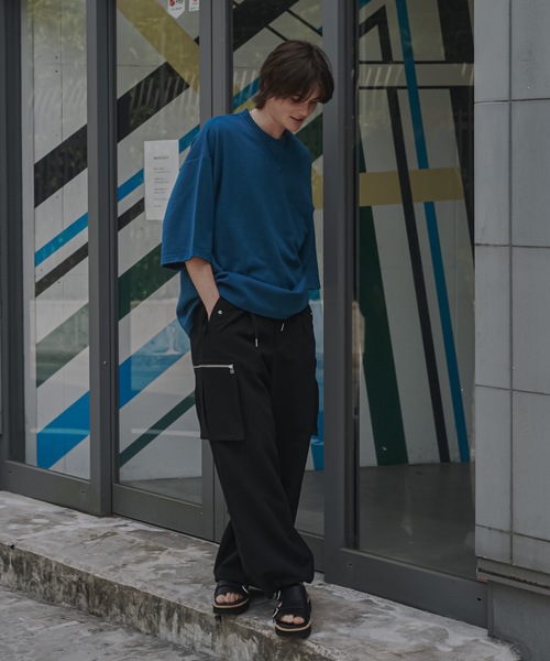 shiki tokyo（シキトウキョウ）の「Oversized Double Rib Design T-shirts / オーバーサイズダブルリブデザインTシャツ（Tシャツ/カットソー・メンズ・ブラック/チャコールグレー/ターコイズブルー・SMALL/MEDIUM/LARGE）」の18枚目の写真