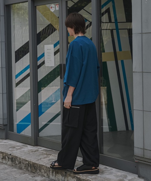 shiki tokyo（シキトウキョウ）の「Oversized Double Rib Design T-shirts / オーバーサイズダブルリブデザインTシャツ（Tシャツ/カットソー・メンズ・ブラック/チャコールグレー/ターコイズブルー・SMALL/MEDIUM/LARGE）」の20枚目の写真