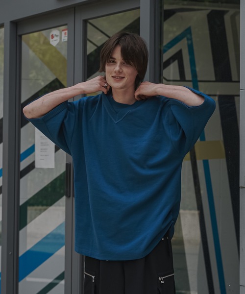 shiki tokyo（シキトウキョウ）の「Oversized Double Rib Design T-shirts / オーバーサイズダブルリブデザインTシャツ（Tシャツ/カットソー・メンズ・ブラック/チャコールグレー/ターコイズブルー・SMALL/MEDIUM/LARGE）」の12枚目の写真