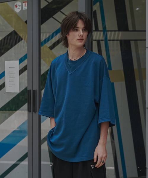 shiki tokyo（シキトウキョウ）の「Oversized Double Rib Design T-shirts / オーバーサイズダブルリブデザインTシャツ（Tシャツ/カットソー・メンズ・ブラック/チャコールグレー/ターコイズブルー・SMALL/MEDIUM/LARGE）」の13枚目の写真