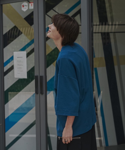 shiki tokyo（シキトウキョウ）の「Oversized Double Rib Design T-shirts / オーバーサイズダブルリブデザインTシャツ（Tシャツ/カットソー・メンズ・ブラック/チャコールグレー/ターコイズブルー・SMALL/MEDIUM/LARGE）」の14枚目の写真