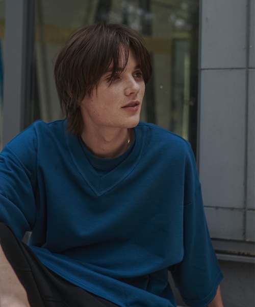 shiki tokyo（シキトウキョウ）の「Oversized Double Rib Design T-shirts / オーバーサイズダブルリブデザインTシャツ（Tシャツ/カットソー・メンズ・ブラック/チャコールグレー/ターコイズブルー・SMALL/MEDIUM/LARGE）」の22枚目の写真