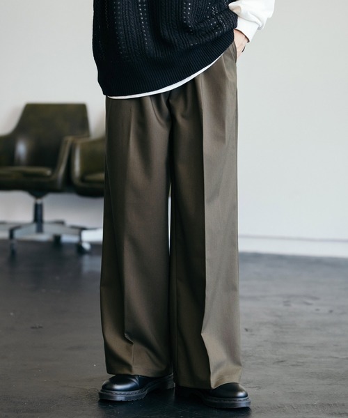 90s Vintage ベロア スラックス 2タック センタープレス ワイド 古着 90s PRONTI 3タック ストライプ ベロア ベルベット ワイド