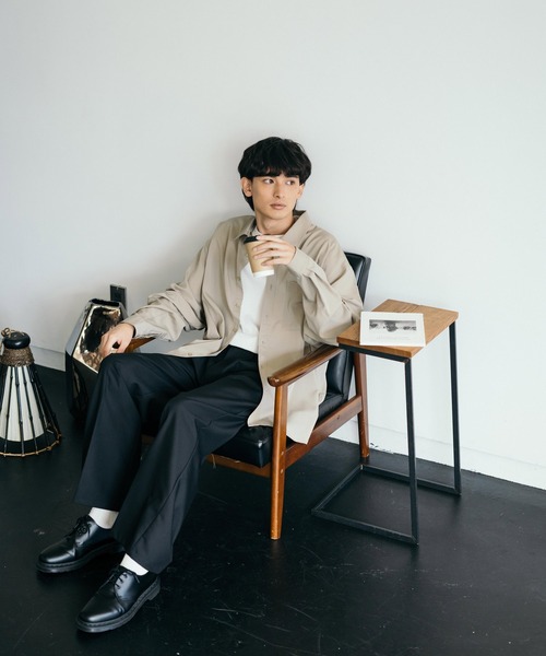 Rocky Monroe(ロッキーモンロー)の「センタープレス 2タック ワイドストレートスラックスパンツ(スラックス・メンズ・チャコールグレー/カーキ/オフホワイト/グレイッシュベージュ/ブラック・L/XL/M)」の11枚目の写真