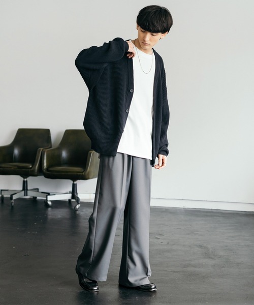 Rocky Monroe(ロッキーモンロー)の「センタープレス 2タック ワイドストレートスラックスパンツ(スラックス・メンズ・チャコールグレー/カーキ/オフホワイト/グレイッシュベージュ/ブラック・L/XL/M)」の15枚目の写真