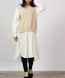 je crois soi フェイクレイヤードロングシャツプルオーバー