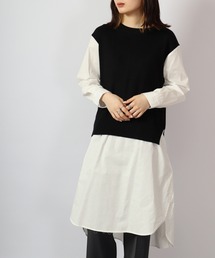je crois soi フェイクレイヤードロングシャツプルオーバー