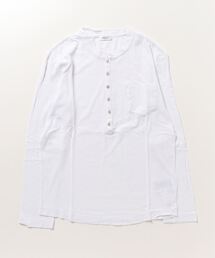 ガーメントダイスラブコットンヘンリーネックロンT