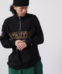 STARTER BLACKLABEL 衿配色ハーフZIPスタンドロングスリーブＴシャツ