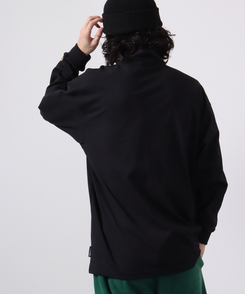 STARTER BLACK LABEL（スターターブラックレーベル）の「STARTER BLACKLABEL 衿配色ハーフZIPスタンドロングスリーブＴシャツ（Tシャツ/カットソー・メンズ・ブラック/グリーン・XL/M/L）」の8枚目の写真