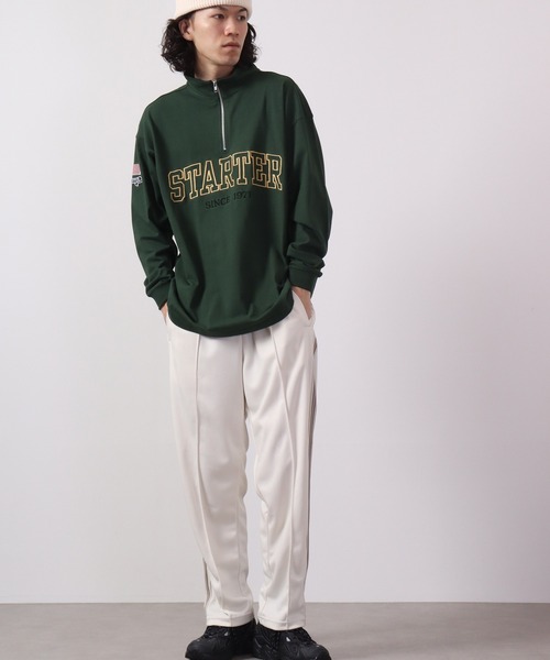STARTER BLACK LABEL（スターターブラックレーベル）の「STARTER BLACKLABEL 衿配色ハーフZIPスタンドロングスリーブＴシャツ（Tシャツ/カットソー・メンズ・ブラック/グリーン・XL/M/L）」の13枚目の写真