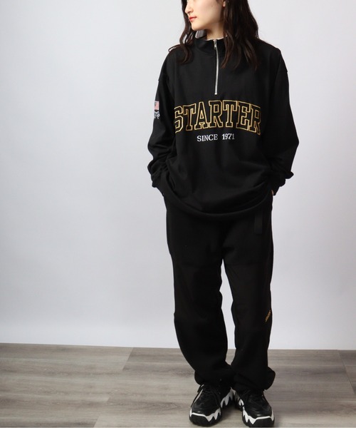 STARTER BLACK LABEL（スターターブラックレーベル）の「STARTER BLACKLABEL 衿配色ハーフZIPスタンドロングスリーブＴシャツ（Tシャツ/カットソー・メンズ・ブラック/グリーン・XL/M/L）」の20枚目の写真