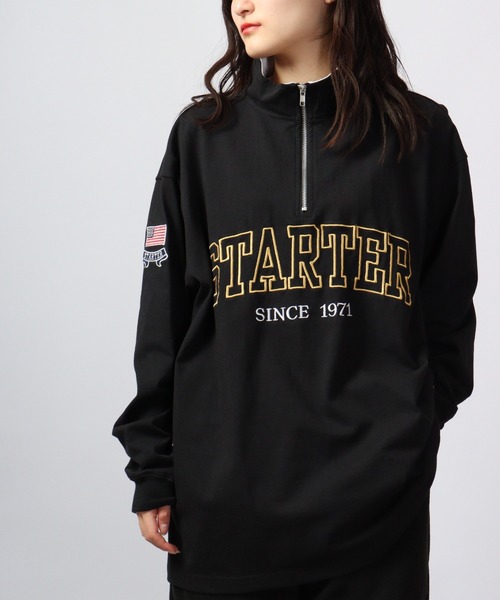 STARTER BLACK LABEL（スターターブラックレーベル）の「STARTER BLACKLABEL 衿配色ハーフZIPスタンドロングスリーブＴシャツ（Tシャツ/カットソー・メンズ・ブラック/グリーン・XL/M/L）」の16枚目の写真