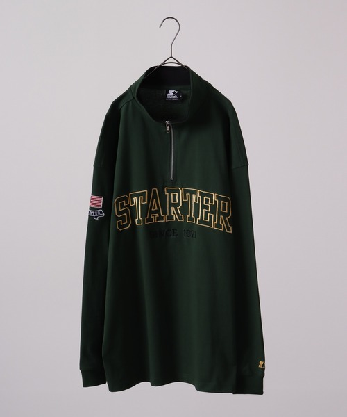 STARTER BLACK LABEL（スターターブラックレーベル）の「STARTER BLACKLABEL 衿配色ハーフZIPスタンドロングスリーブＴシャツ（Tシャツ/カットソー・メンズ・ブラック/グリーン・XL/M/L）」の21枚目の写真