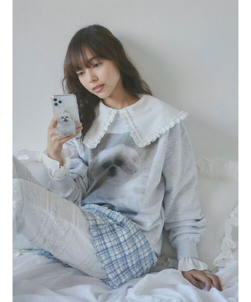 merry jenny（メリージェニー）の「おすわりモコゾウスマホグリップ（スマホグッズ・レディース・ホワイト・FREE）」の3枚目の写真