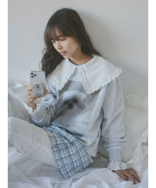 merry jenny（メリージェニー）の「おすわりモコゾウスマホグリップ（スマホグッズ・レディース・ホワイト・FREE）」の4枚目の写真