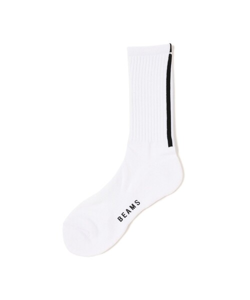 BEAMS(ビームス)の「BEAMS / バックライン ソックス(ソックス/靴下・メンズ・ブラック/ホワイト・ONE SIZE)」の1枚目の写真