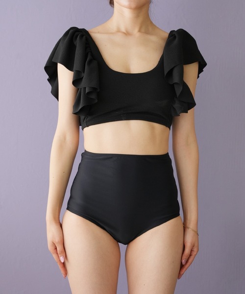 IAMUSE（アイアミューズ）の「フレアスリーブハイウエストビキニ/水着セット S0919【IAMUSE】（水着・レディース・モカ/ブラック・M/L）」の20枚目の写真