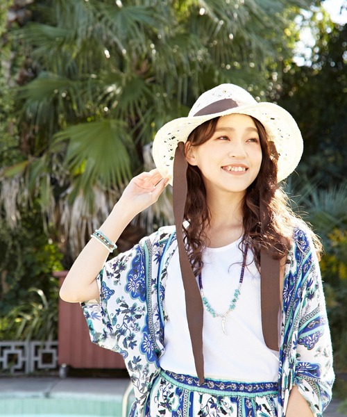 チャイハネ（チャイハネ）の「【チャイハネ】カーゴマウンテンハット（ハット・レディース・ホワイト/ブラウン・FREE）」の3枚目の写真