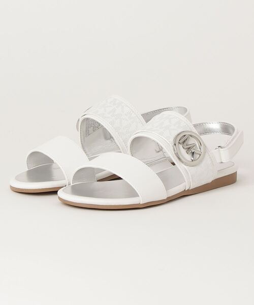 MICHAEL KORS(マイケルコース)の「MICHAEL KORS マイケルコース /Sydney Kenzie サンダル(サンダル・レディース・ブラック/ブラウン/アイボリー/ホワイト×シルバー・23.5/23/22.5)」の1枚目の写真