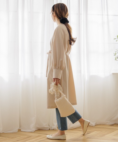 flower（フラワー）の「ノーカラートレンチコート（トレンチコート・レディース・アイボリー・FREE）」の4枚目の写真