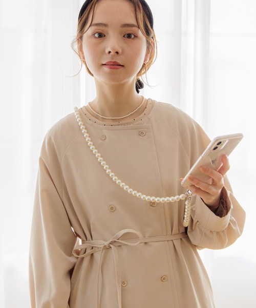 flower（フラワー）の「ノーカラートレンチコート（トレンチコート・レディース・アイボリー・FREE）」の7枚目の写真