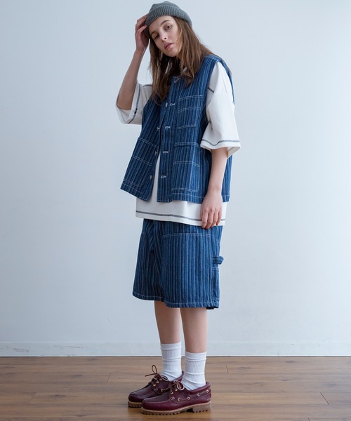 Universal Style Wear(ユニバーサルスタイルウェア)の「Universal Style Wear ペインター ショーツ(デニムパンツ・メンズ・ブルー系2/ブルー系1/インディゴブルー・X-LARGE/LARGE/MEDIUM)」の6枚目の写真
