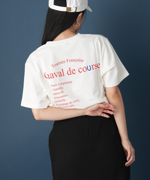 GEVACO(ゲバコ)の「【GEVACO/ゲバコ】メッセージバックプリントショートスリーブTEE(Tシャツ/カットソー・レディース・ベージュ/ブラック/ホワイト・MEDIUM)」の2枚目の写真